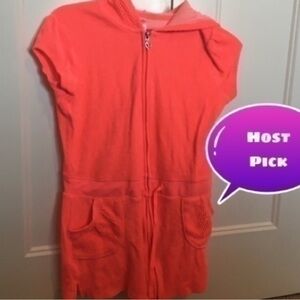 Justice  Girls size 12  pink hooded swim coverup
